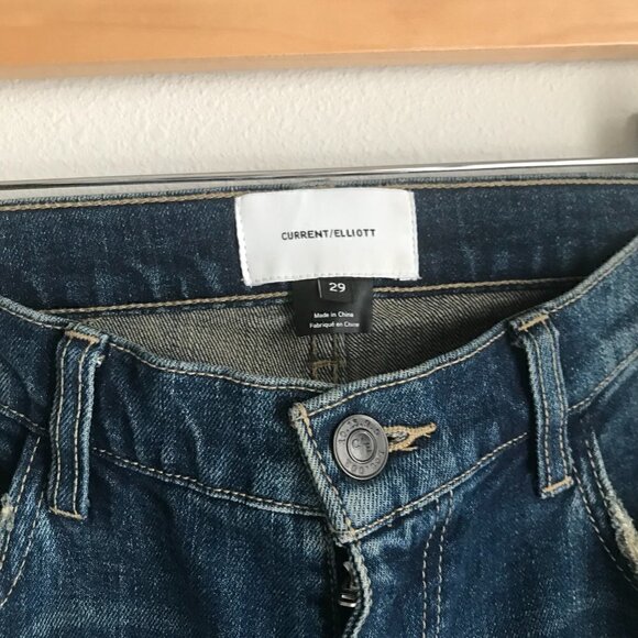 Current/Elliot Fan Kick Flare Distressed Raw Hem Jeans Size 29 - Picture 5 of 9